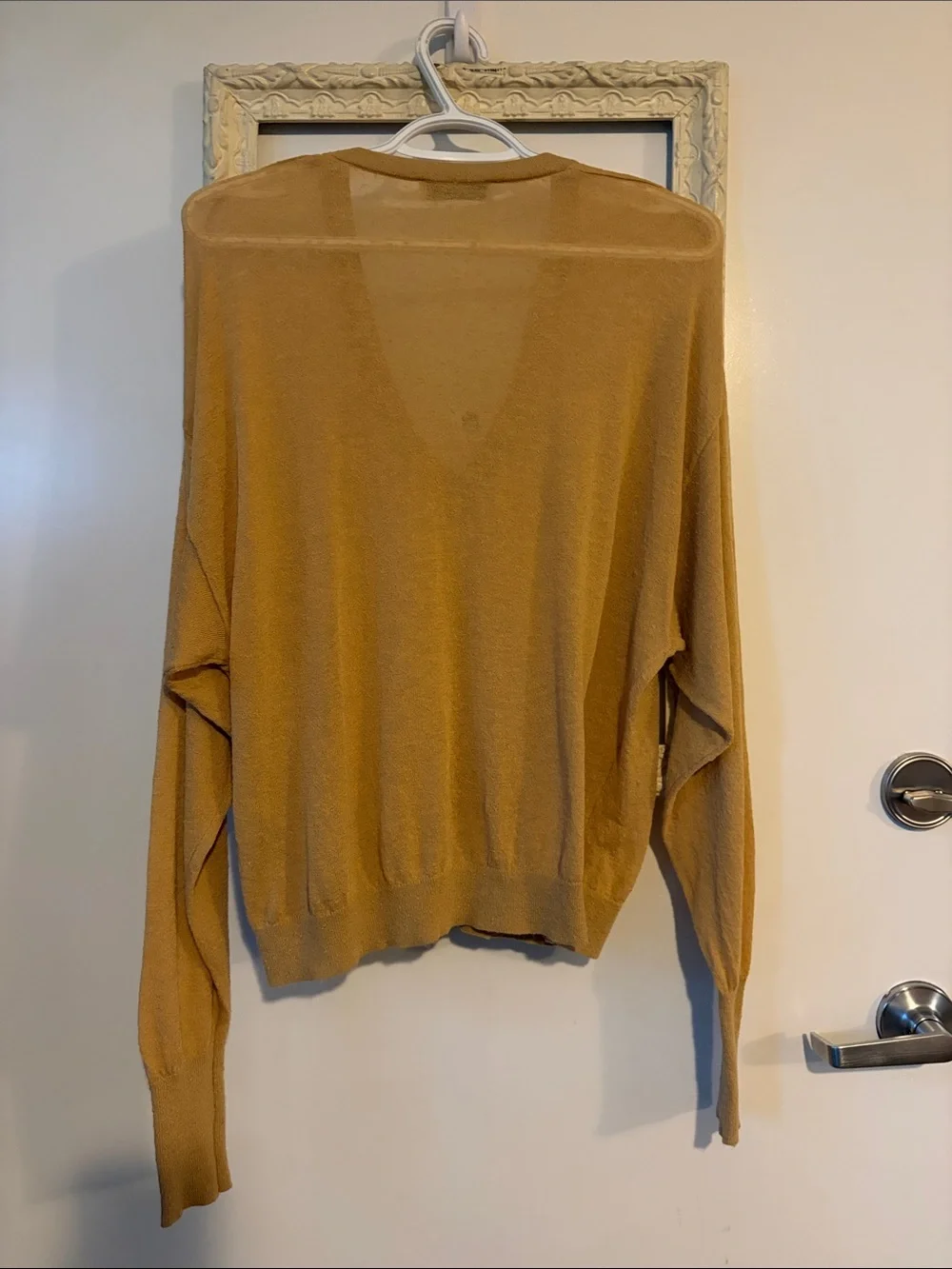 ZARA KNIT | V-Neck Lightweight Knit Sweater in Camel/Tan - Picture 8 of 10